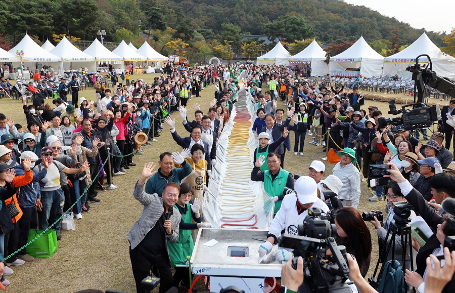 600m 무지개 가래떡 행사